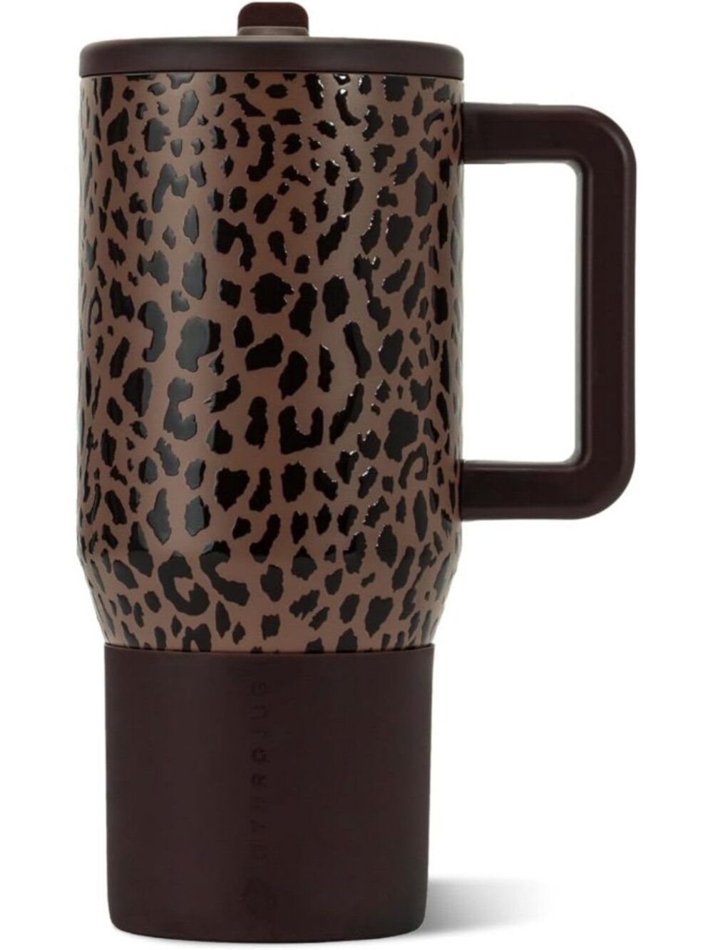 Insulated 20oz Kids Tumbler with Handle - Brown Leopard Travel Mug, BPA-Free